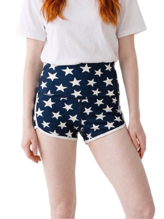 Free People Pants - Free People | Island Time Navy Star-Print High-Rise Yoga Athletic Shorts